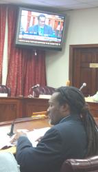 Bevan Smith, director of the V.I. Energy Office, testifies Monday before the Senate Committee on Economic Development, Energy and Technology. Bevan Smith, director of the V.I. Energy Office, testifies Monday before the Senate Committee on Economic Development, Energy and Technology.